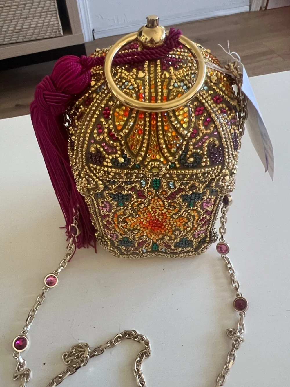 Judith Leiber Lantern Divine Crystal Embellished Clutch - Picture 9 of 10